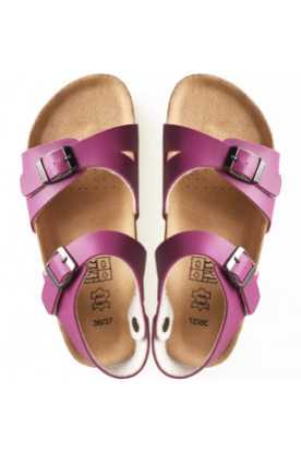 Leder & Kork Zimt-Sandalen...