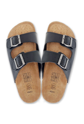 Leder & Kork Zimt-Sandalen...