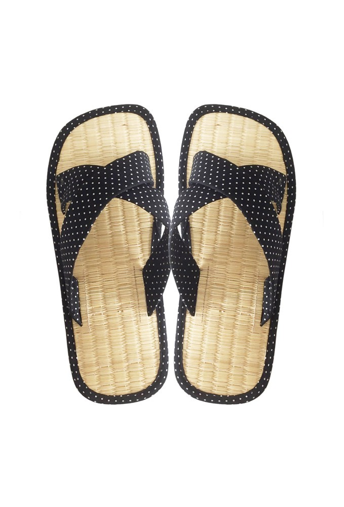 black seagrass flip flops