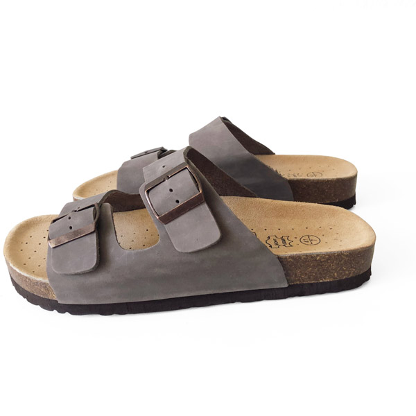 Graue Leder Sandalen