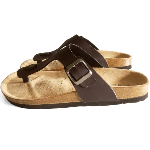 Zehenstegsandalen Leder Braun